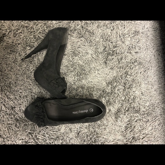 Charming Charlie Black Peep-Toe Heels - Picture 4 of 6